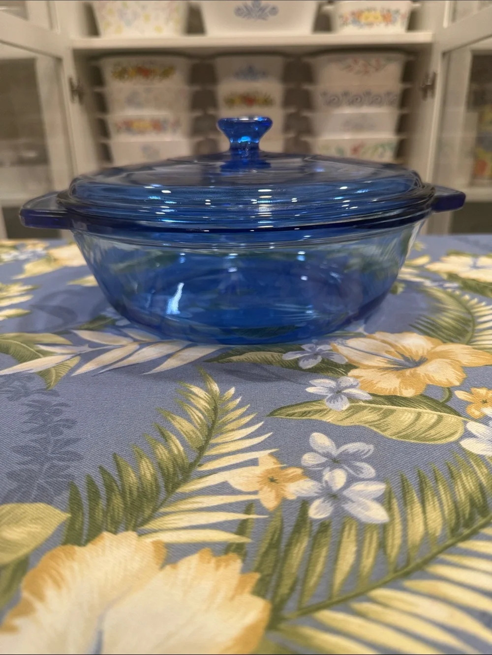 Cobalt Blue Anchor Glass Covered 2 quart Casserole - Oven-to-Table Serveware